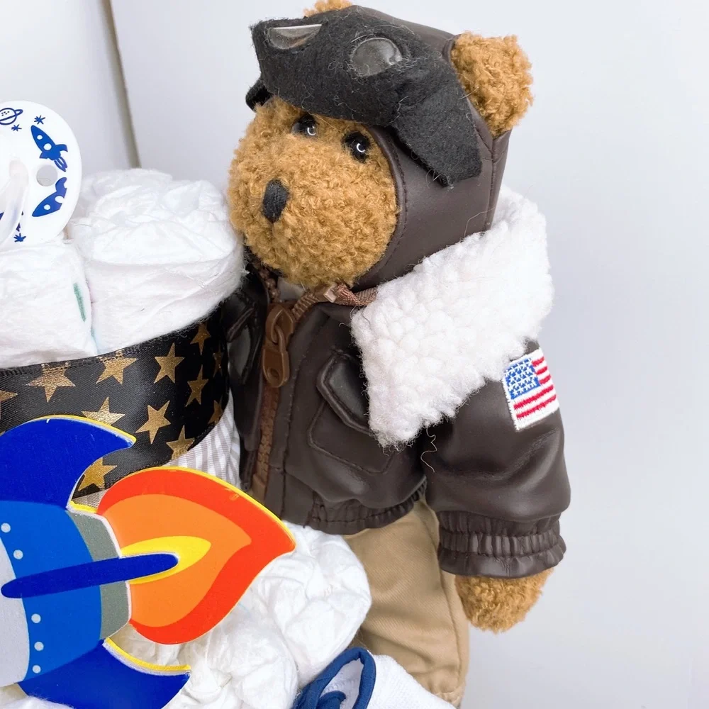 Aviator Pilot Diaper Cake, Baby Boy Shower Gift